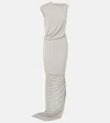 Rick Owens Eva Draped Jersey Gown In Gray