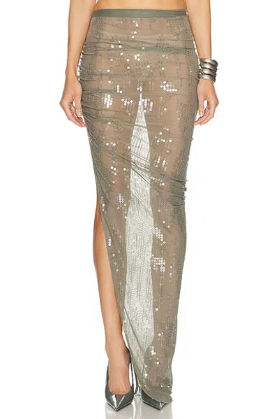 Rick Owens Eva Skirt In Green