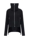 Rick Owens High Collar Wool Jacket In Black