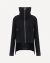 Rick Owens High Collar Wool Jacket In Black