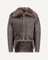 Rick Owens Brown Jacket With Reversible Design And Asymmetric Hem In Leather Woman In Brown