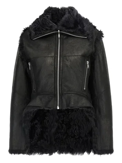 RICK OWENS EXPLODER ZIP-FRONT LEATHER JACKET