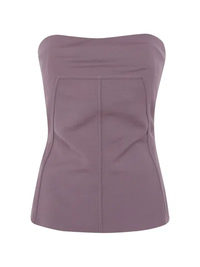 Rick Owens Exposed-seam Strapless Top In Purple