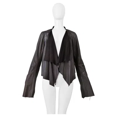 Pre-owned Rick Owens Extra Fine Brown Leather Jacket 2004