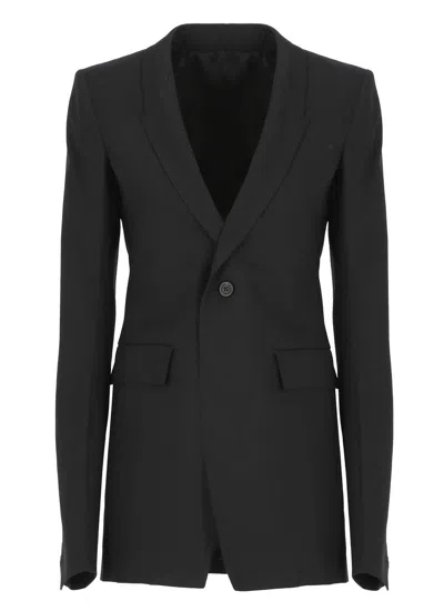 Rick Owens Extreme Single-breasted Tailored Blazer In Black