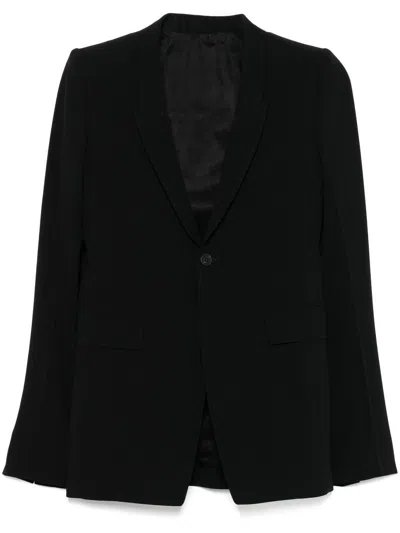 Rick Owens Single-breasted Wool Blazer In Black