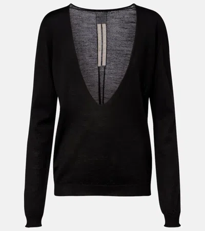Rick Owens Extreme Virgin Wool Sweater In Black