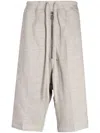 Rick Owens Eyelet-detailing Drop-crotch Shorts In Grey
