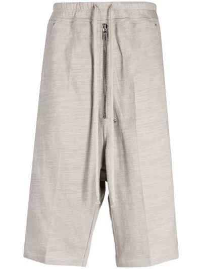 Rick Owens Eyelet-detailing Drop-crotch Shorts In Grey