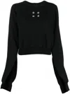 Rick Owens Eyelet-embellished Cropped Sweatshirt In Black