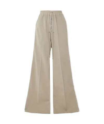 Rick Owens Eyelet-embellished Cotton Wide-leg Pants In Brown