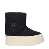 Rick Owens Black Fabric Ankle Boots In Black