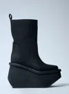 Rick Owens 14mm Factory Topstitching Platform Boots In Black