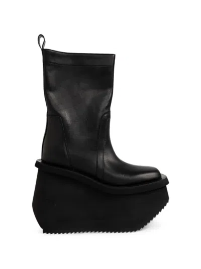 Rick Owens Factory Boots Platform Ankle Boots In Black
