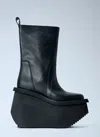 Rick Owens Factory Platform Pull-tab Boots In Black