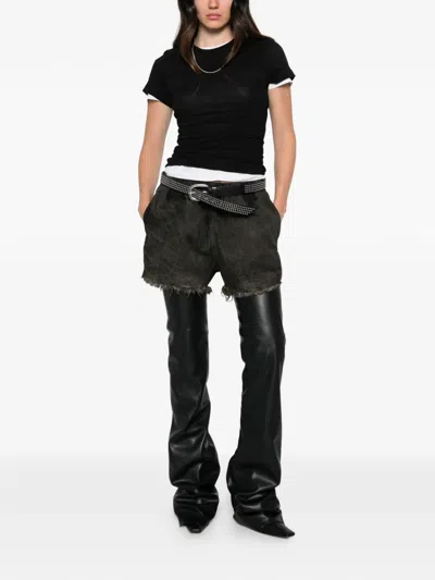 Rick Owens Denim High-rise Shorts In Black