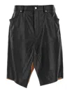 Rick Owens Black Hollywood Slivered Leather Skirt