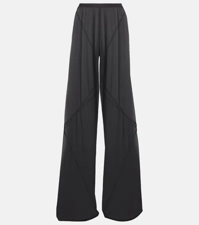 Rick Owens Farrah Bias Crêpe Jersey Wide-leg Pants In Black