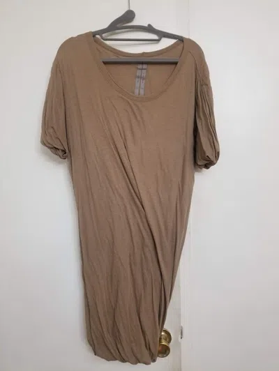 Pre-owned Rick Owens Faun Sphinx Double Layer Short Sleeve Shirt In Sand
