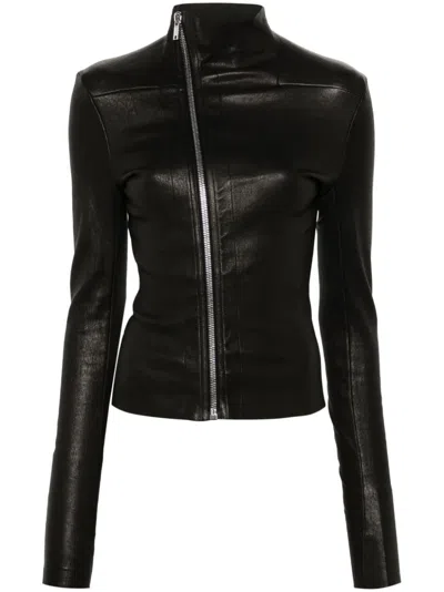 Rick Owens Gary Zip-up Leather Jacket In Black