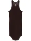Rick Owens Porterville Rib Racerback Tank Top In Brown