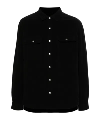 Rick Owens Black Oversized Shirt In 09 Black
