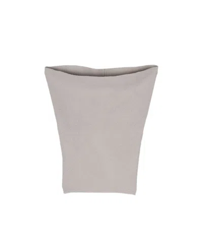 Rick Owens Fine-knit Virgin Wool Cowl Scarf In Gray