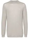 Rick Owens Fine Knit Virgin Wool Crew Neck Sweater In Grey