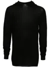 Rick Owens Fine-knit Virgin Wool Hoodie In Black