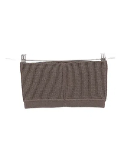 Rick Owens Fine-ribbed Cropped Top In Gray