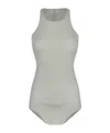 Rick Owens Fine-ribbed Sleeveless Tank Top In Gray