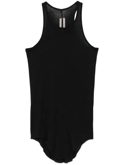 Rick Owens Fine-ribbed Tank Top In Black  