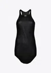 Rick Owens Womens Black Round-neck Sleeveless Cotton-knit Top In Black