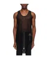Rick Owens Fine-ribbed Tank Top In Black