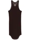 Rick Owens Porterville Rib Racerback Tank Top In Brown
