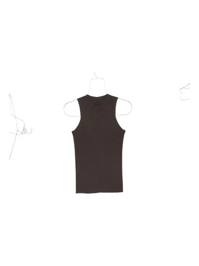 Rick Owens Fine-ribbed Tank Top In Gray