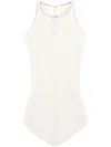 Rick Owens Hollywood Basic Ribbed Scoop Neck Tank Top In Neutrals