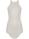 Rick Owens Fine-ribbed Tank Top In Pearl