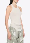 Rick Owens Fine-ribbed Tank Top In White