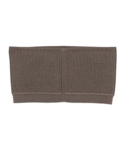 Rick Owens Fine-ribbed Cropped Top In Brown
