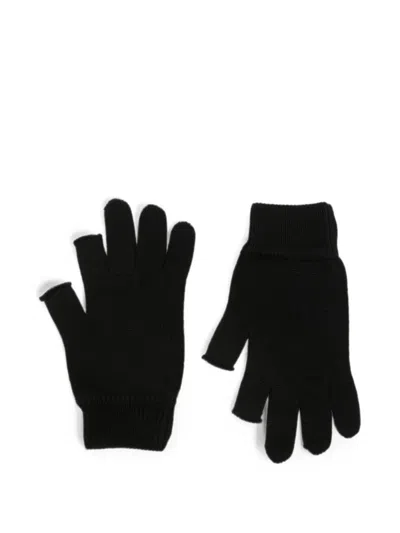 Rick Owens Fingerless Press-stud Gloves In Black