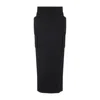 Rick Owens Firbanks Virgin Wool Twill Cargo Skirt In Black
