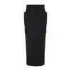 Rick Owens Firbanks Virgin Wool Twill Cargo Skirt In Black