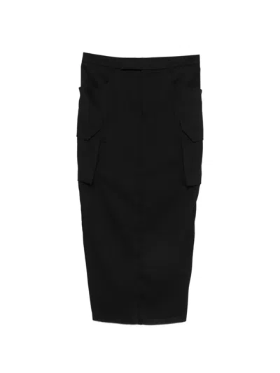 Rick Owens Firbanks Cargo Maxi Skirt In Black