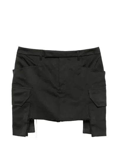 Rick Owens Firbanks Cargo Mini Skirt In Black