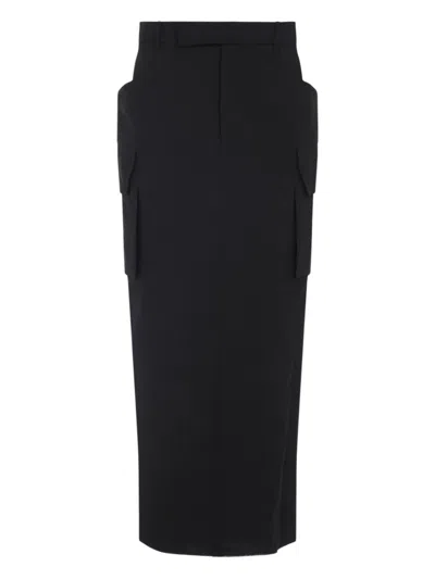 Rick Owens Firbanks Cotton Skirt In Black