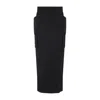 Rick Owens Firbanks Virgin Wool Twill Cargo Skirt In Black