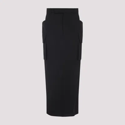 Rick Owens Firbanks Midi Skirt In Black