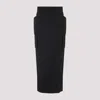 Rick Owens Firbanks Virgin Wool Twill Cargo Skirt In Black