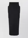Rick Owens Firbanks Virgin Wool Twill Cargo Skirt In Black